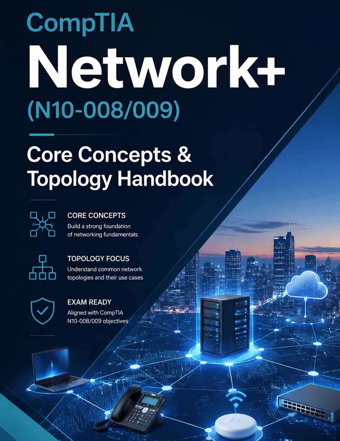 CompTIA Network+ (N10-008/009) Core Concepts & Topology Handbook