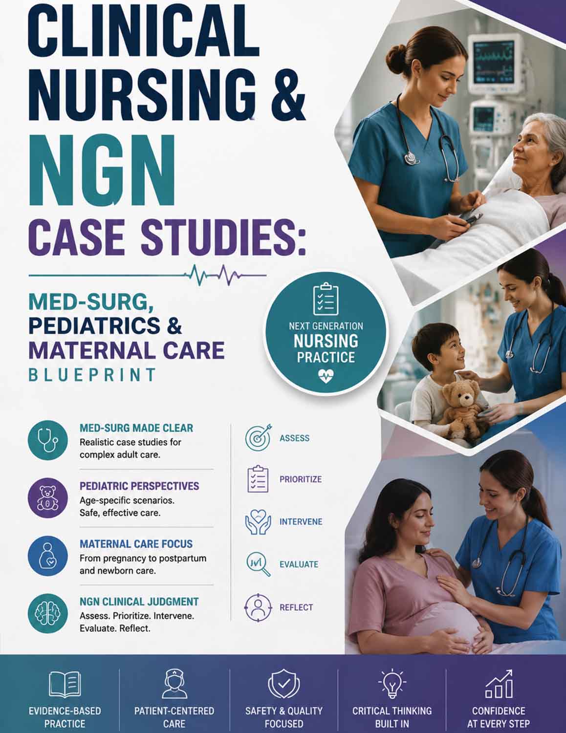 Clinical Nursing & NGN Case Studies: Med-Surg, Pediatrics & Maternal Care Blueprin