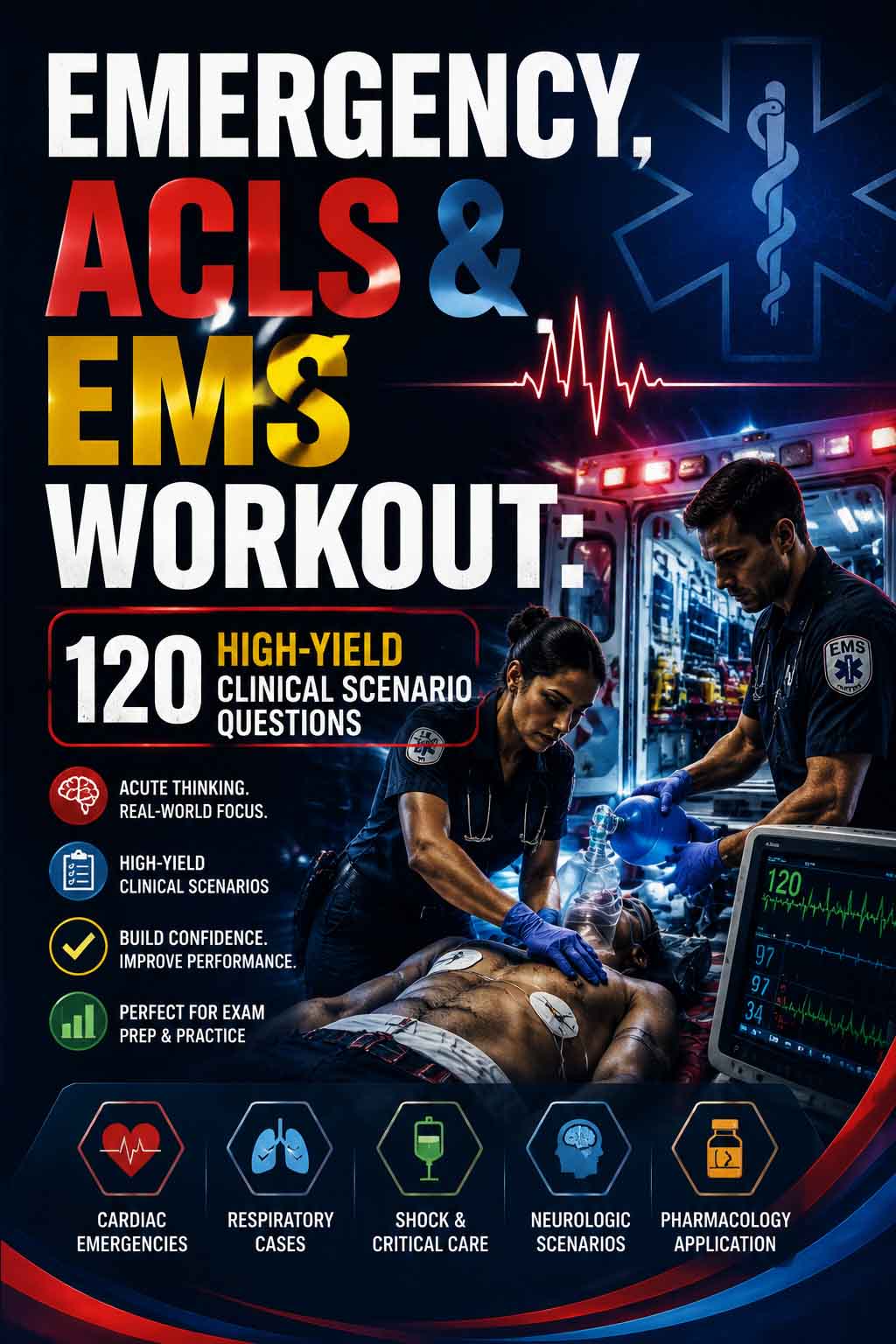 Emergency, ACLS & EMS Workout: 120 High-Yield Clinical Scenario Questions
