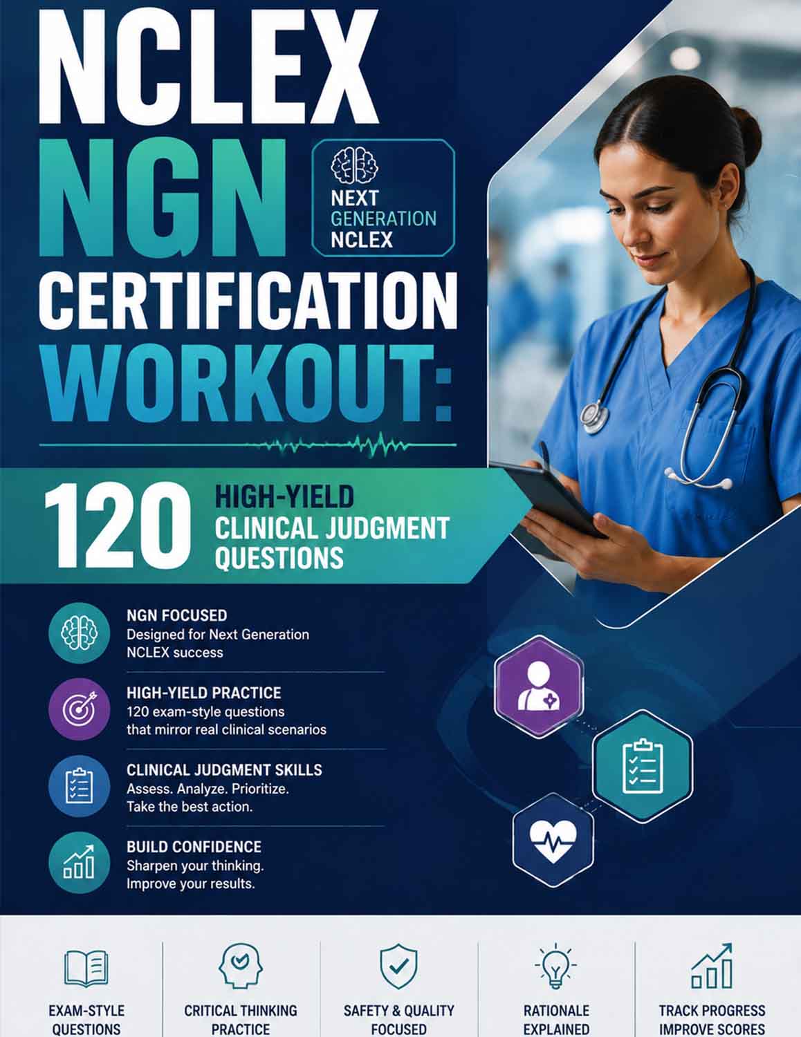 NCLEX NGN Certification Workout: 120 High-Yield Clinical Judgment Questions