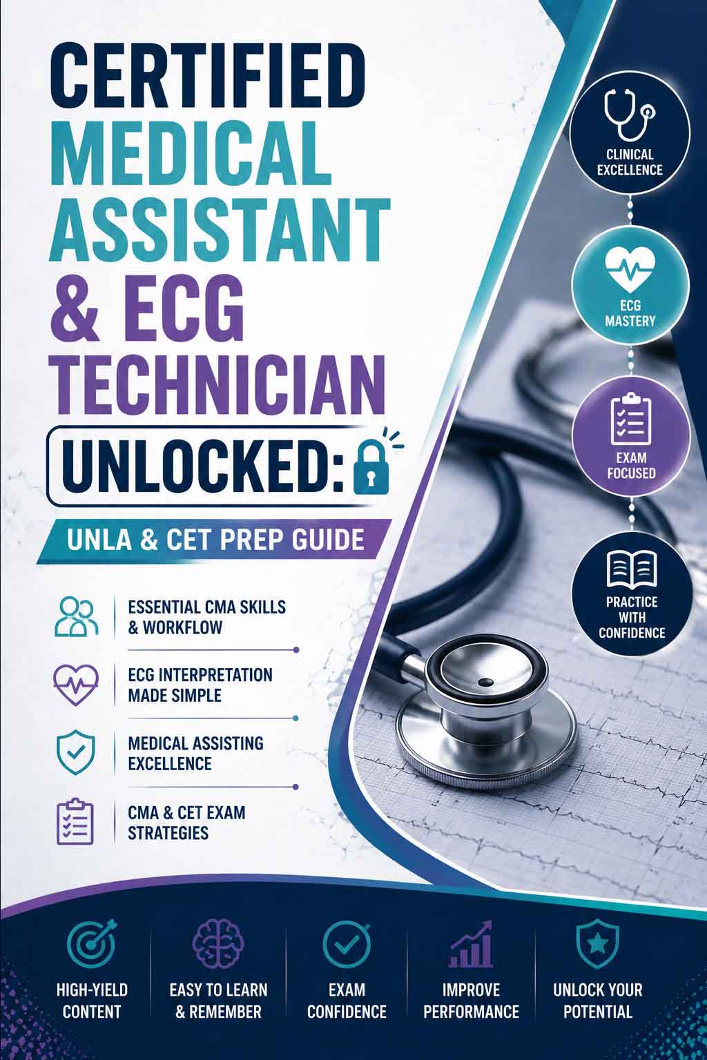Certified Medical Assistant & ECG Technician Unlocked: CMA & CET Prep Guide